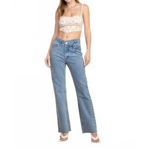 NEW ET CLET floral crop tank in green tea